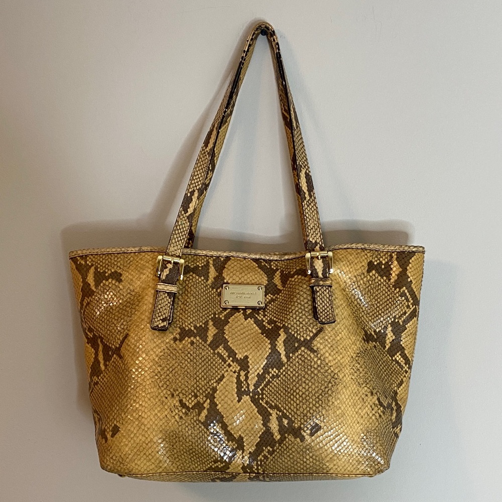 Michael Kors, Lennox, large python tote bag  EUC